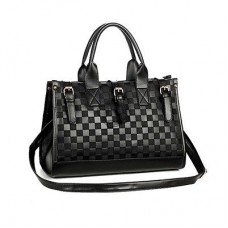 Satchel Fashion Black PU Leather Handbag